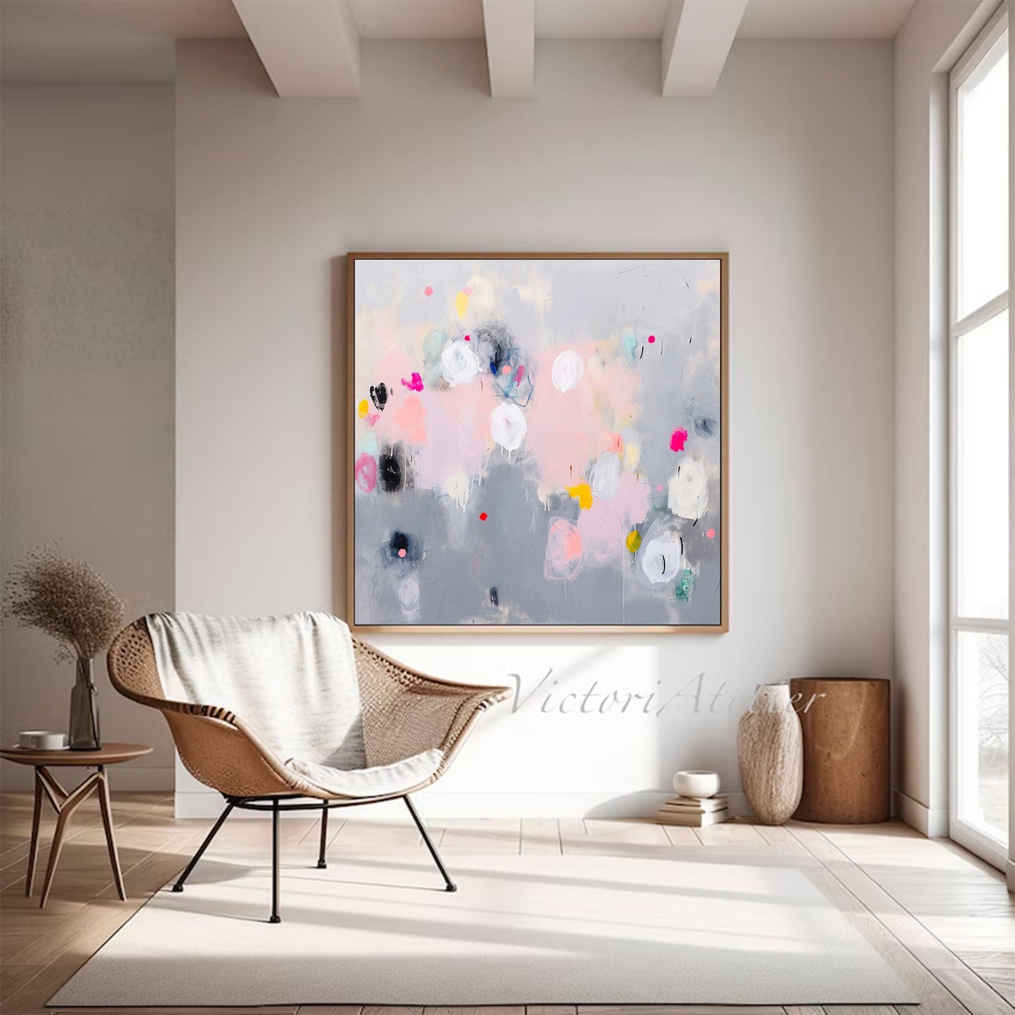 Colorful Abstract Oil Painting for Modern Home Decor