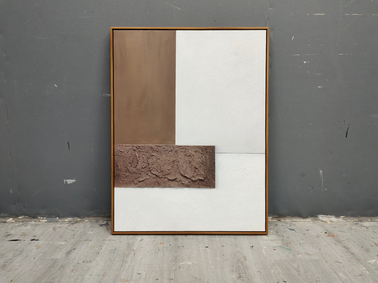 Abstract Wabi-Sabi Oil Painting for Minimalist Home Decor and Modern Aesthetic