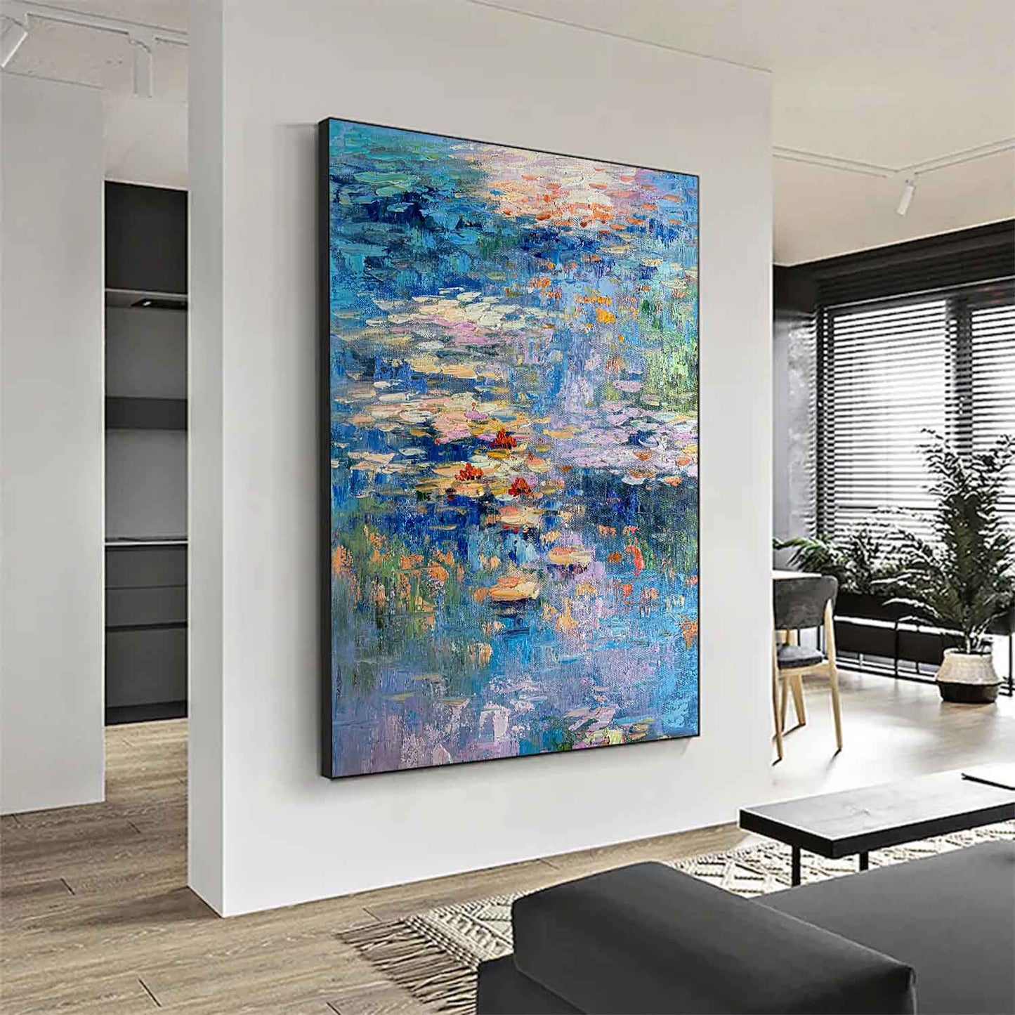Serene Water Lilies Oil Painting for Tranquil Home Decor