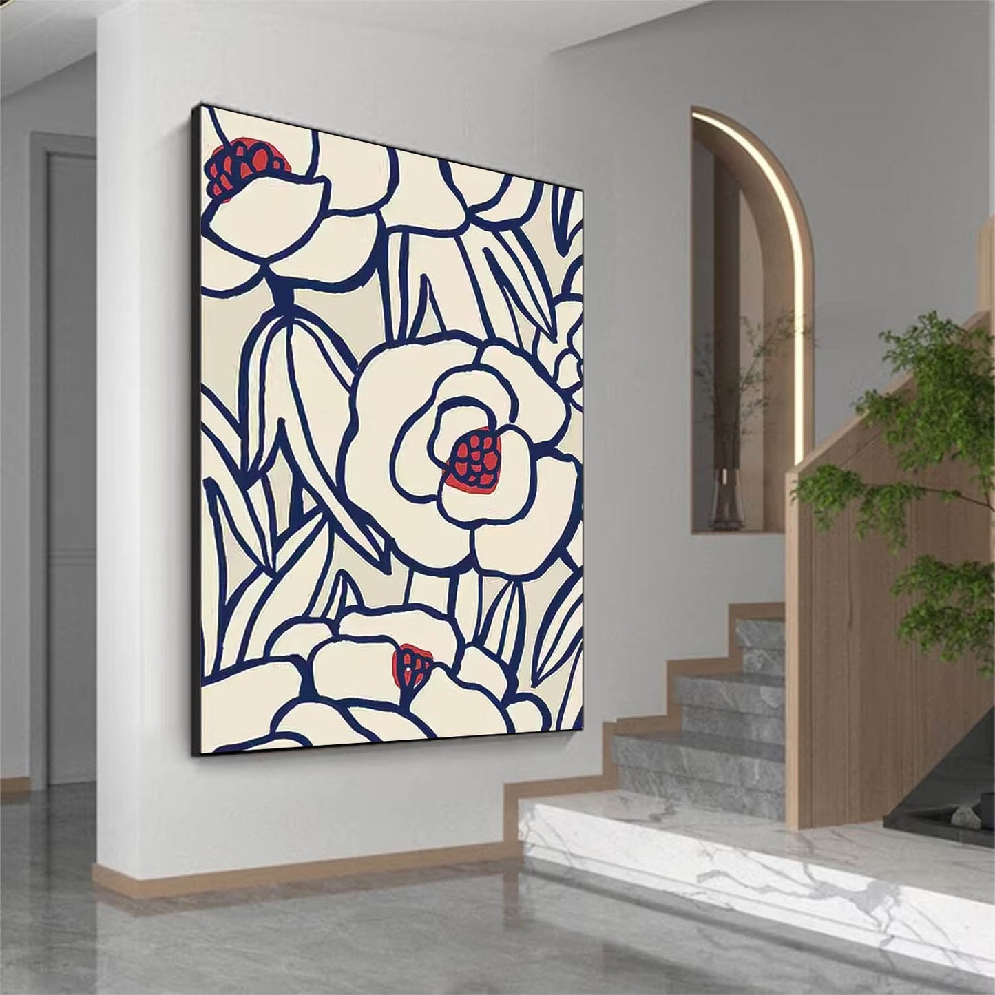 Elegant Floral Oil Painting for Contemporary Home Decor