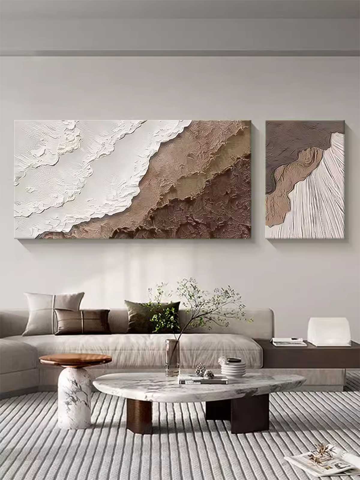 Textured Beach and Ocean Landscape Oil Painting for Coastal Home Decor