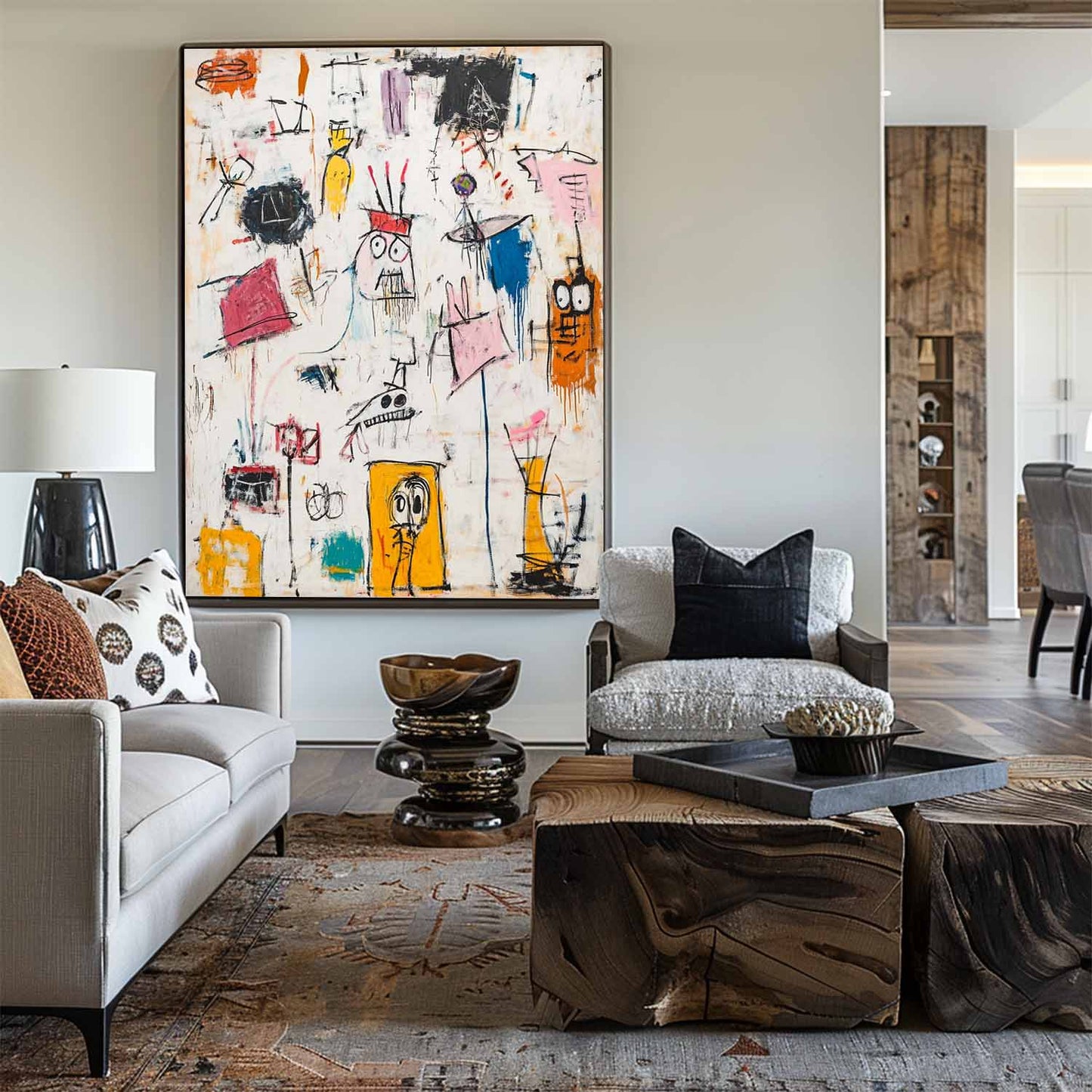 Colorful Modern Abstract Oil Painting for Contemporary Home Decor