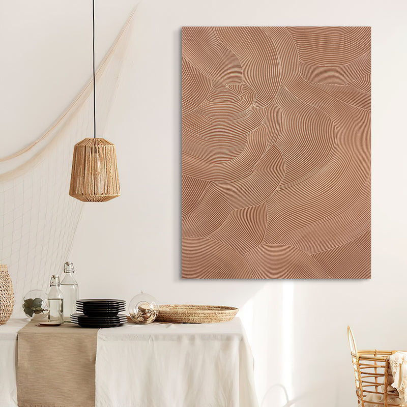 Zen Sand Waves Circular Texture Oil Painting 207PW