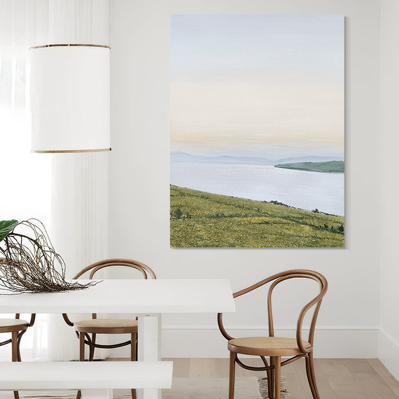 Riverbend Field Farmhouse Scenic Oil Painting 212PW