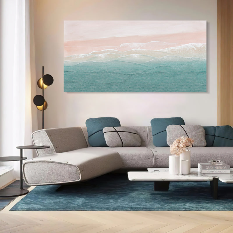 Coastal Waves California Style Beach Landscape Oil Painting 215AF