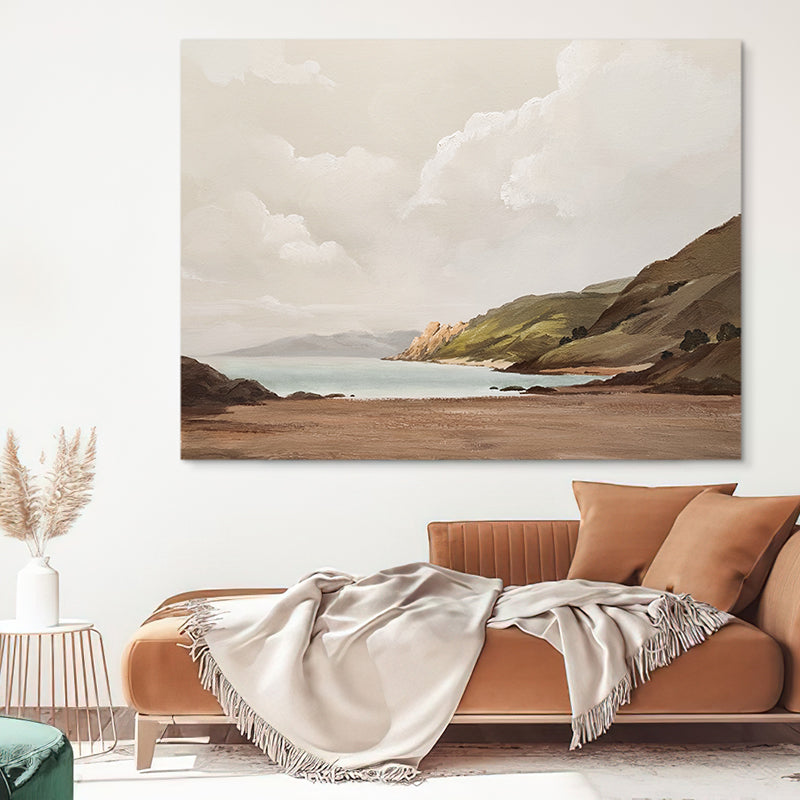 Beach Alcove Sunset Waves Autumn California Oil Painting 217PW