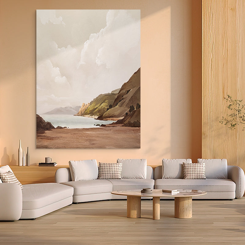 Beach Alcove Sunset Waves Autumn California Oil Painting 217PW