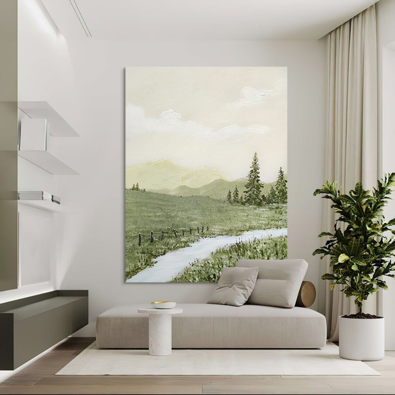 Riverbend European Meadow Walk Oil Painting 219PW