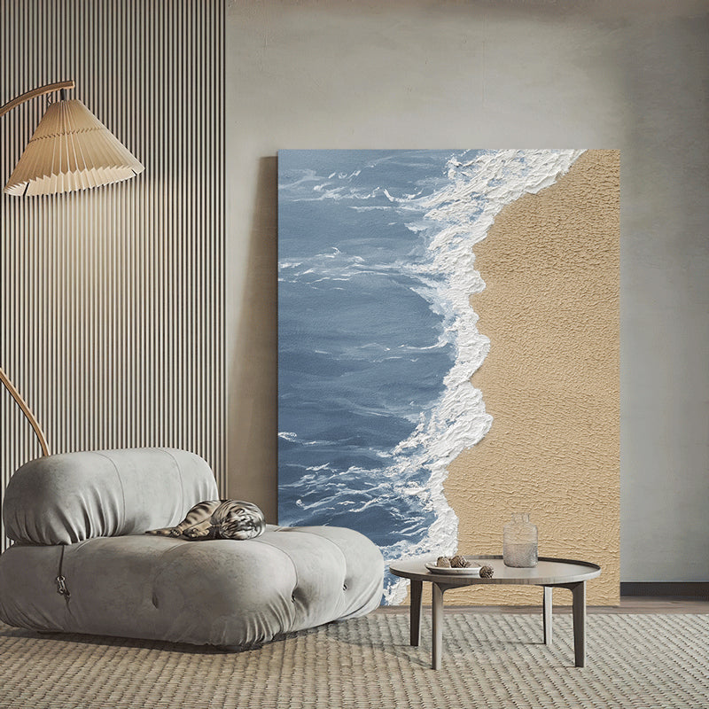 Coastal Waves Textured Beach Oil Painting 224PW