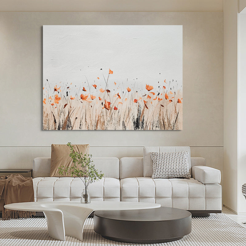 Minimalist Floral Meadow Autumn Oil Painting 226PW