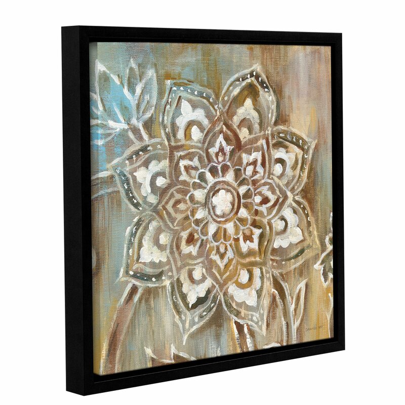 Henna Floral Mandala Canvas Art for Tranquil Self Care & Wellness Decor