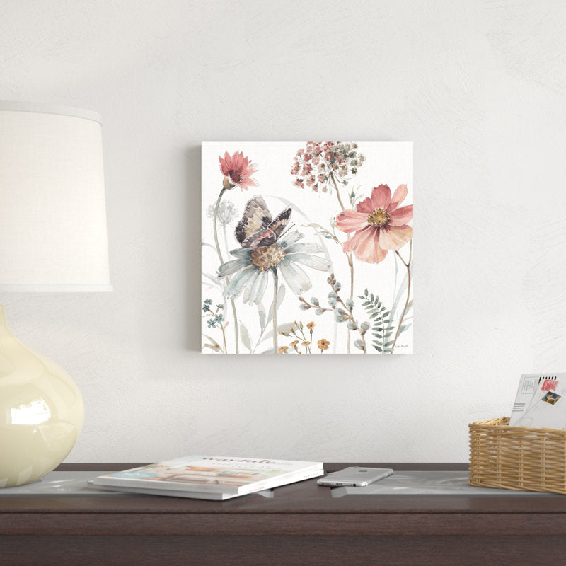 Charming Floral Landscape with Butterfly