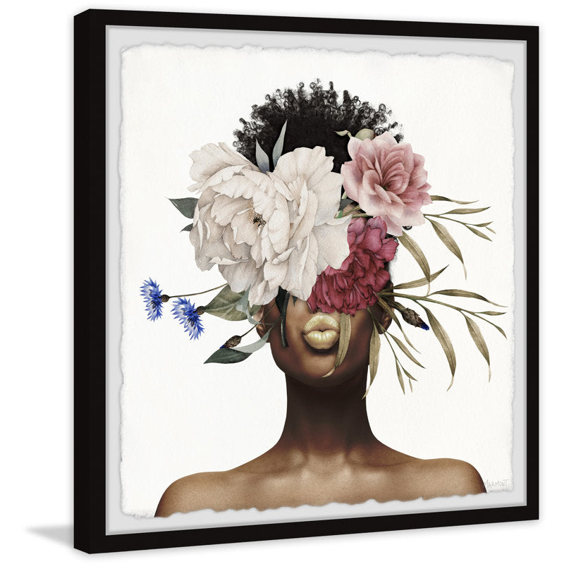 Floral Embrace: Beautiful Woman Portrait in Oil
