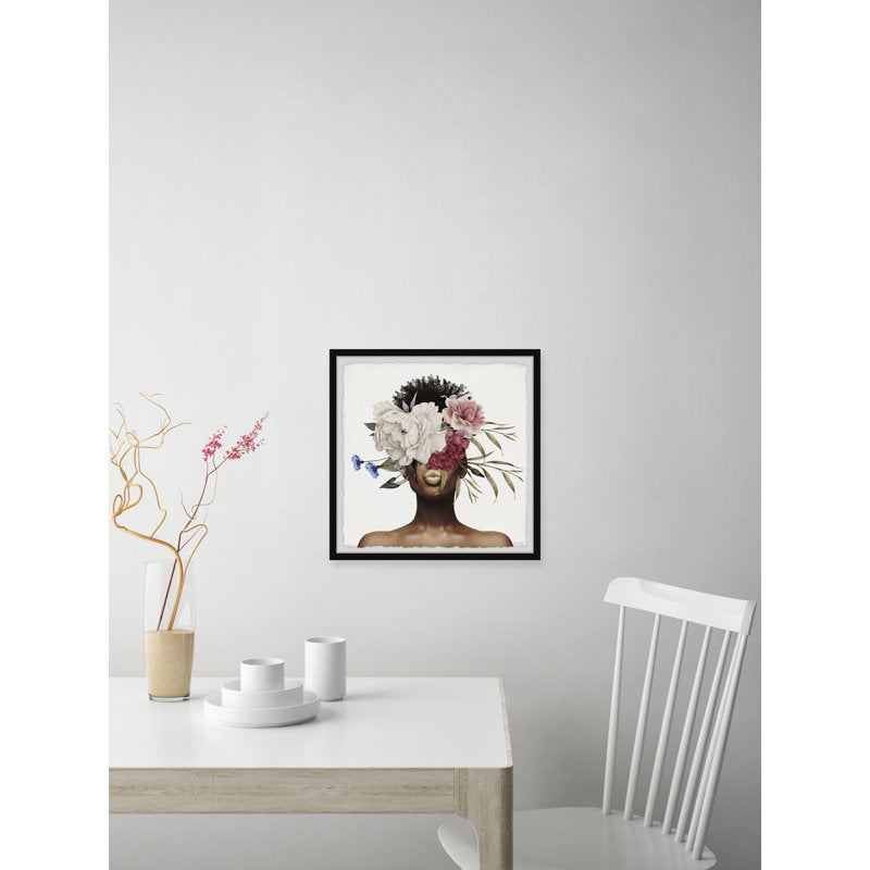 Floral Embrace: Beautiful Woman Portrait in Oil