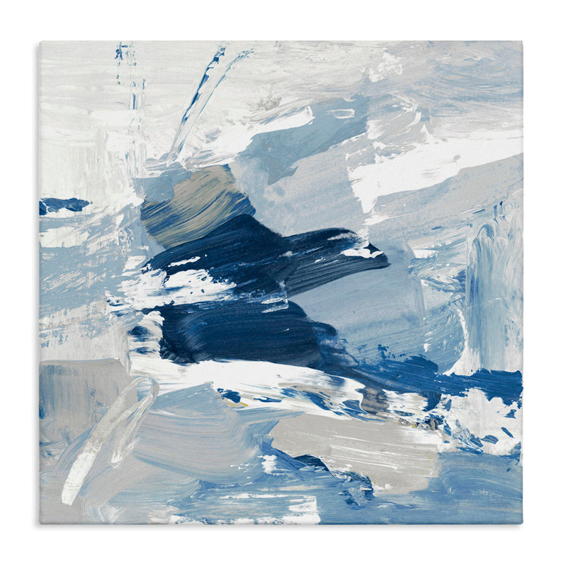 Elegant Abstract Blue Oil Painting for Contemporary Home Decor