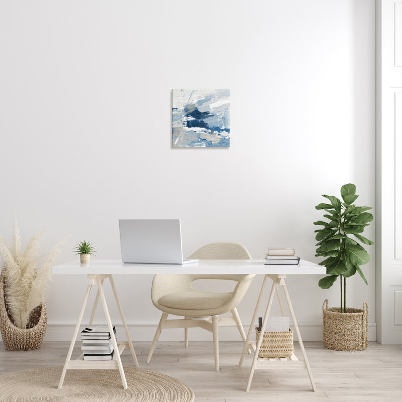 Elegant Abstract Blue Oil Painting for Contemporary Home Decor