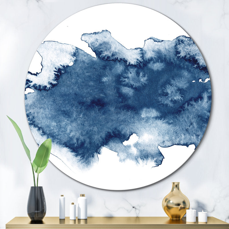 Elegant Abstract Blue Landscape - Modern Oil Painting for Home Decor