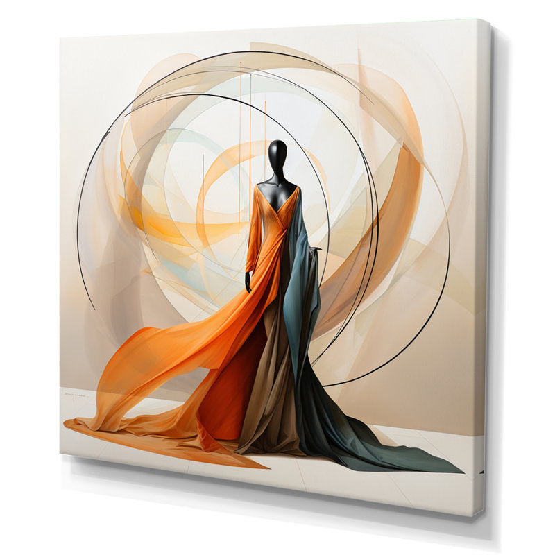 Vibrant Abstract Oil Painting of Contemporary African Dancer in Flowing Drapes