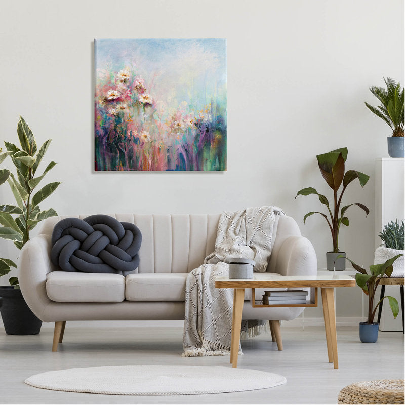 Vibrant Abstract Flower Garden Canvas Art for Home Décor