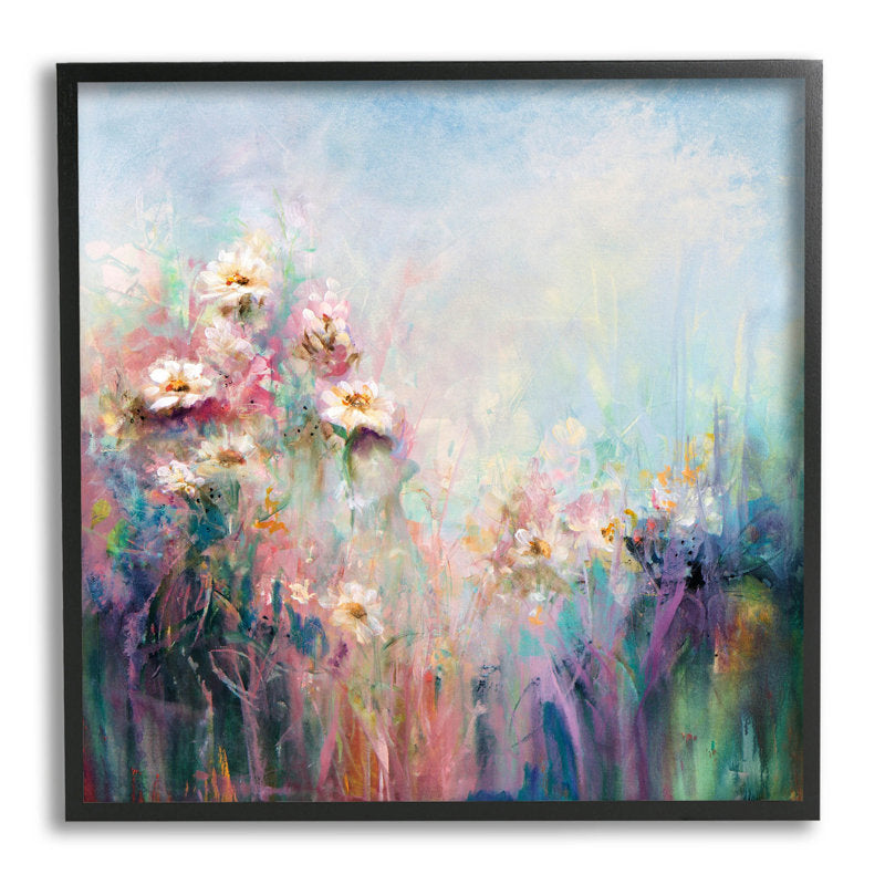 Vibrant Abstract Flower Garden Oil Painting – Colorful Wall Art for Bright Spaces