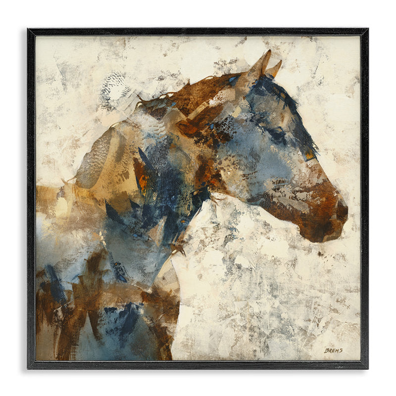 Elegant Abstract Horse Painting in Earth Tones for Modern Home Decor