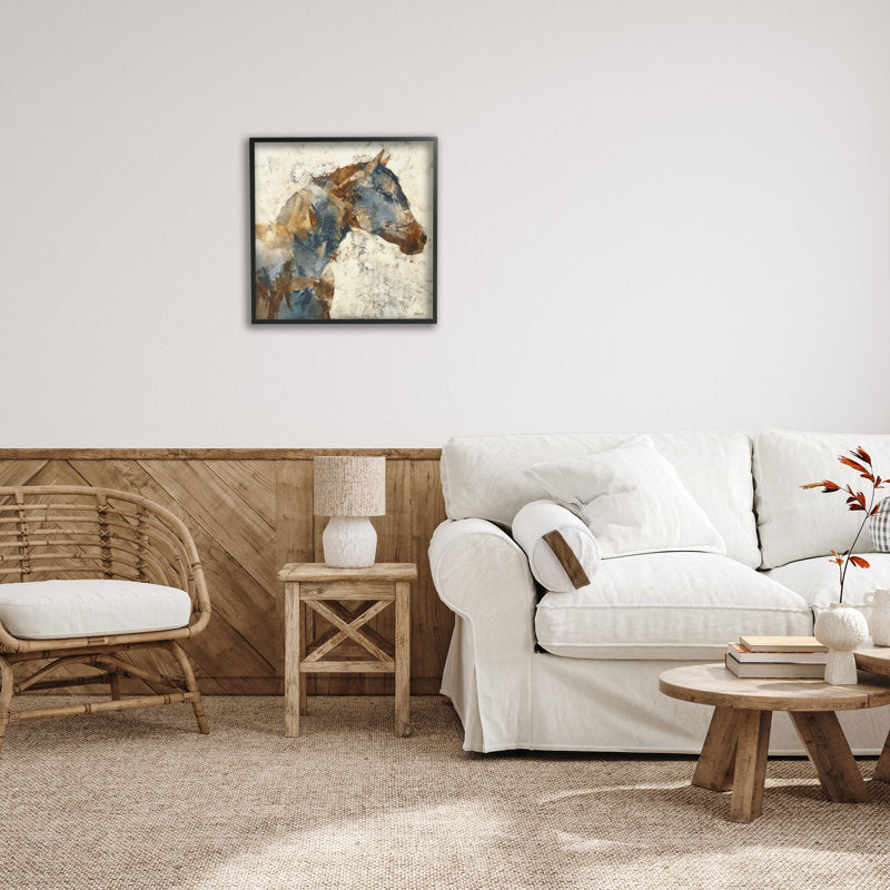 Elegant Abstract Horse Painting in Earth Tones for Modern Home Decor