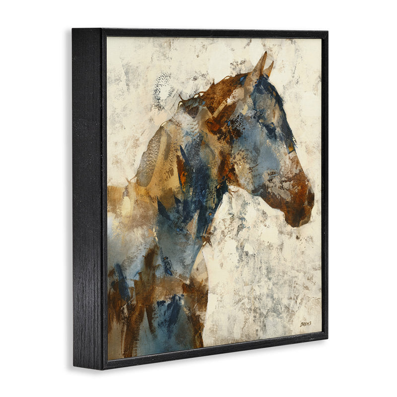 Elegant Abstract Horse Painting in Earth Tones for Modern Home Decor