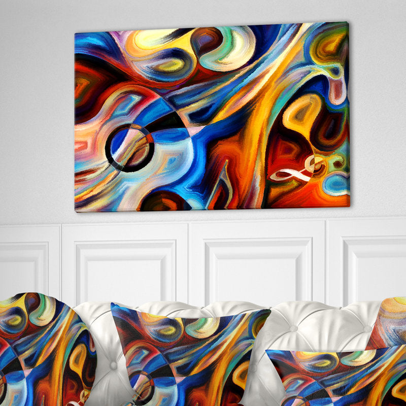 Vibrant Abstract Oil Painting of Music and Rhythm in Dynamic Color Swirls