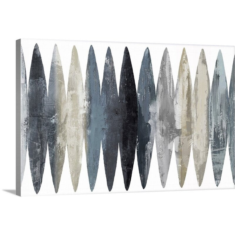 Modern Abstract Surfboard Art in Gray Tones for Stylish Home Decor