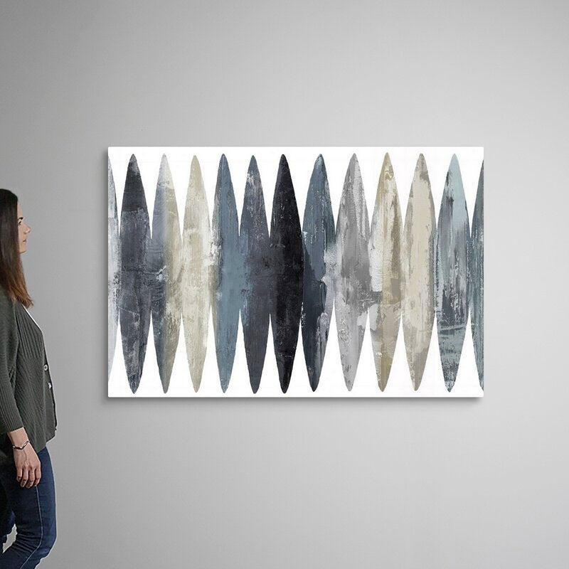 Modern Abstract Surfboard Art in Gray Tones for Stylish Home Decor