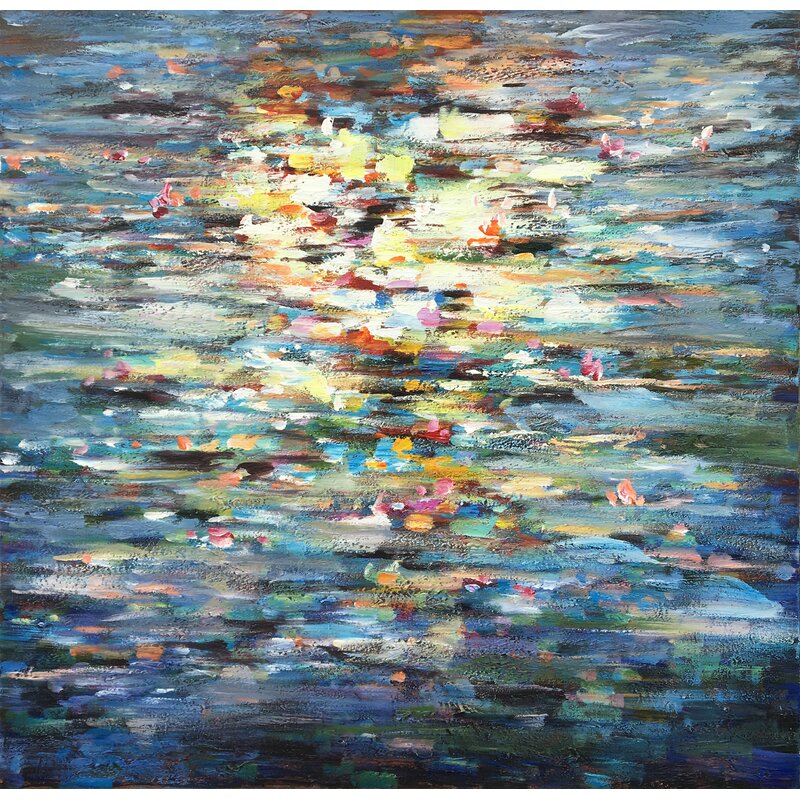 Enchanting Abstract Water Lily Oil Painting for Modern Art Lovers