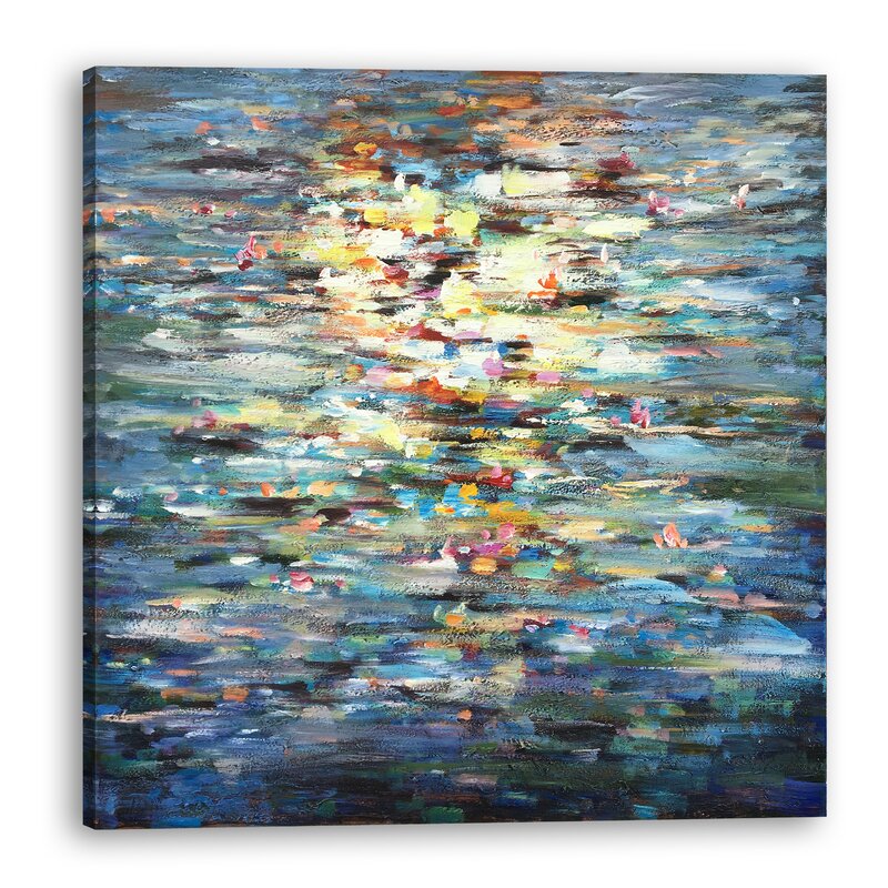 Enchanting Abstract Water Lily Oil Painting for Modern Art Lovers