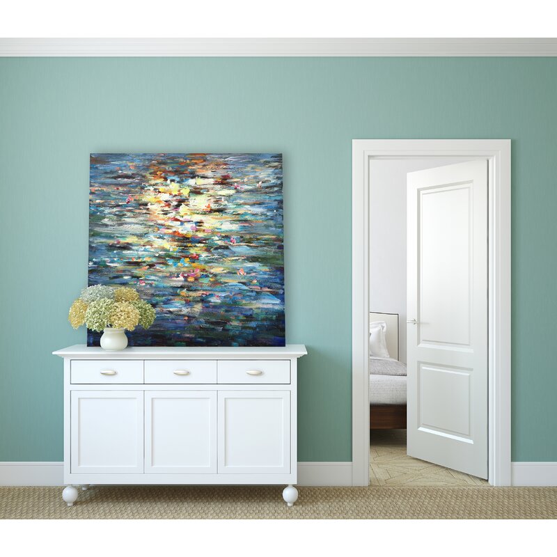 Enchanting Abstract Water Lily Oil Painting for Modern Art Lovers