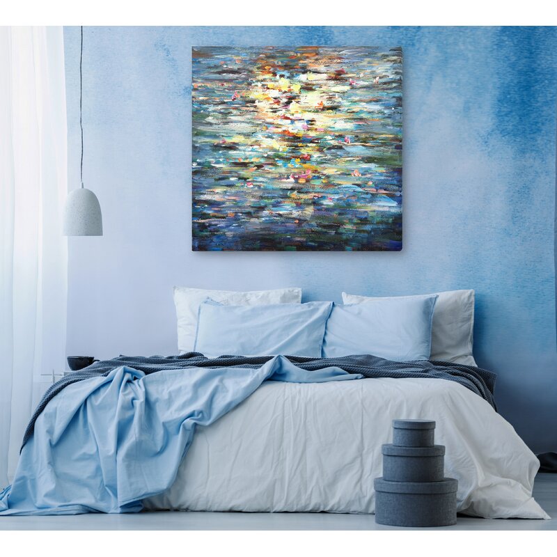 Enchanting Abstract Water Lily Oil Painting for Modern Art Lovers