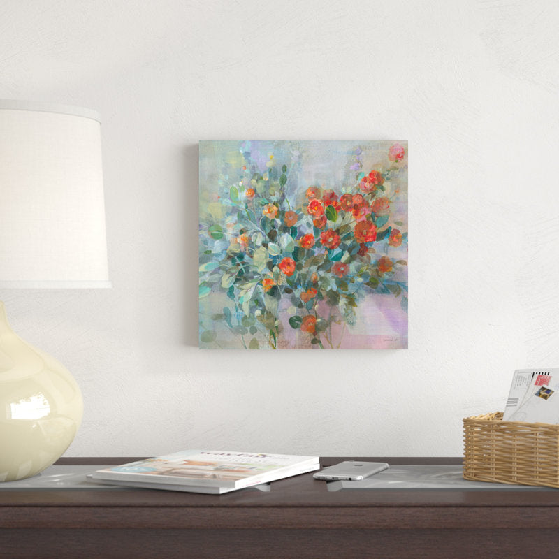 Vibrant Floral Burst: Oil Painting of Blooming Flowers