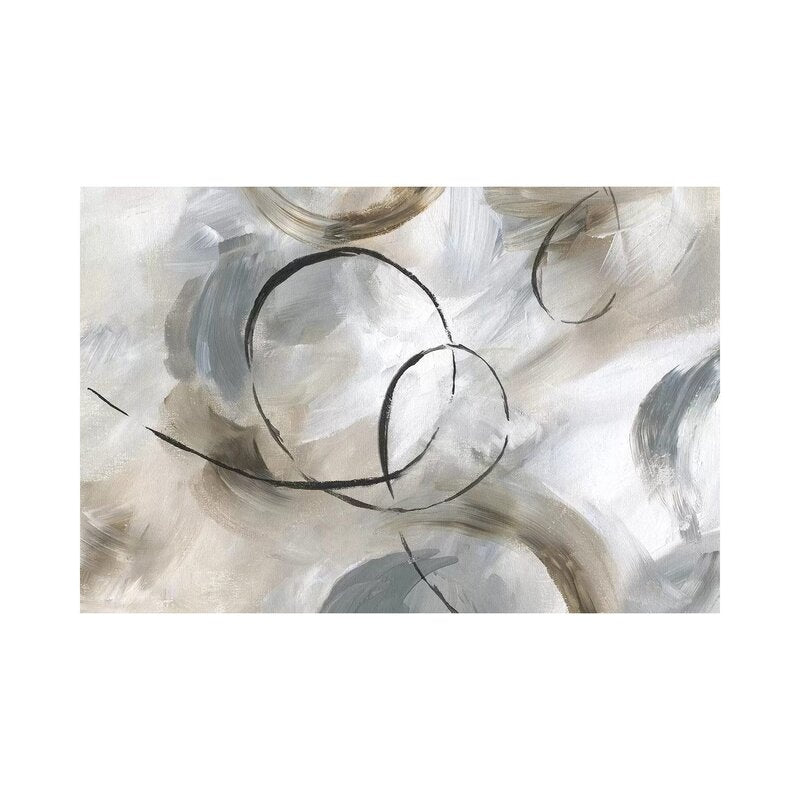 Abstract Circles and Swirls - Modern Oil Painting for Contemporary Decor