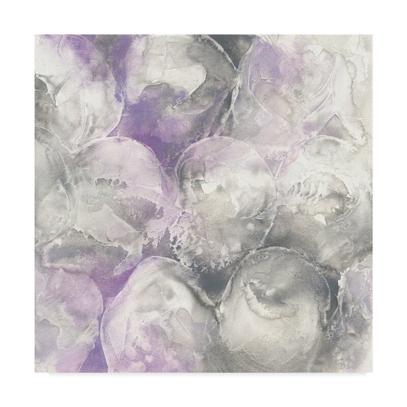 Vibrant Amethyst Circle Abstract Oil Painting for Home Decor and Art Lovers