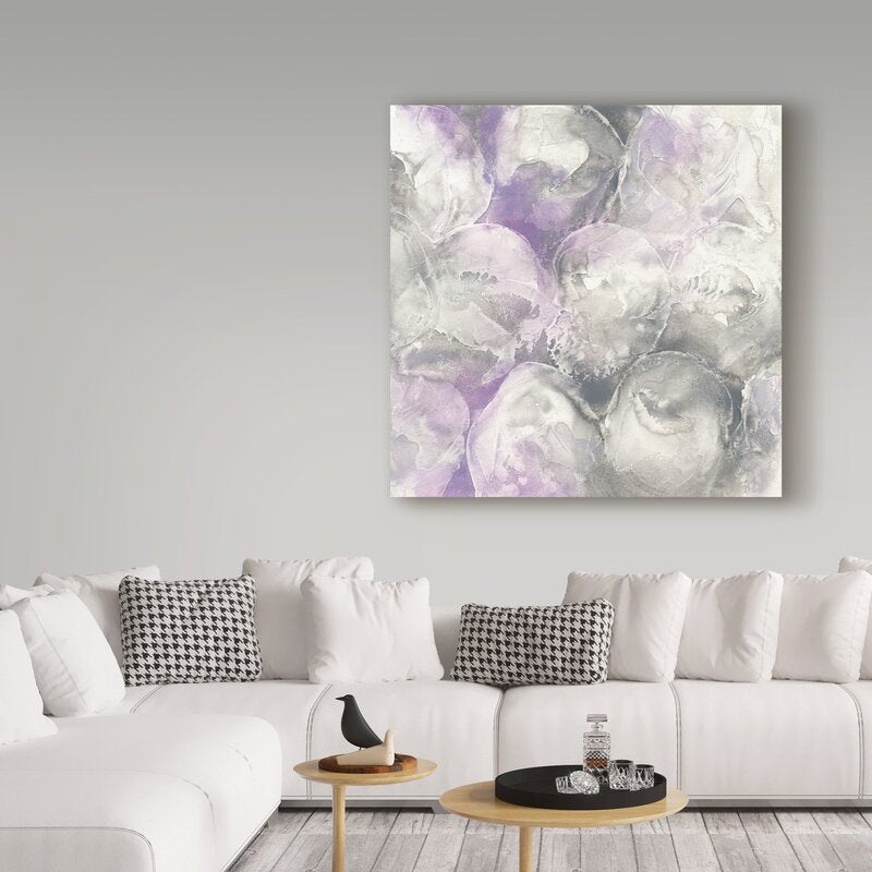 Vibrant Amethyst Circle Abstract Oil Painting for Home Decor and Art Lovers