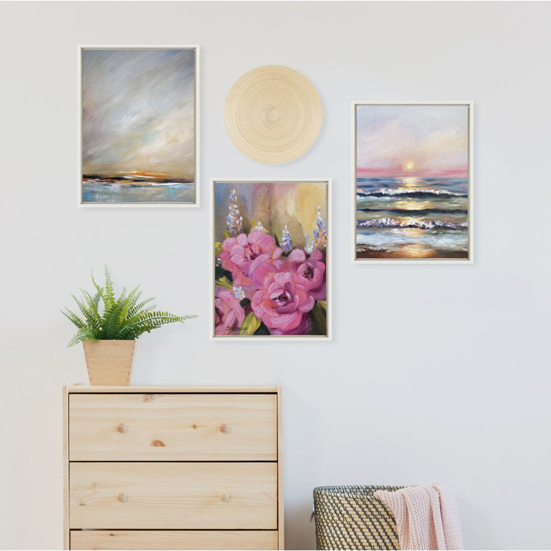 Serene Atlantic Sunset Oil Painting for Coastal Home Decor