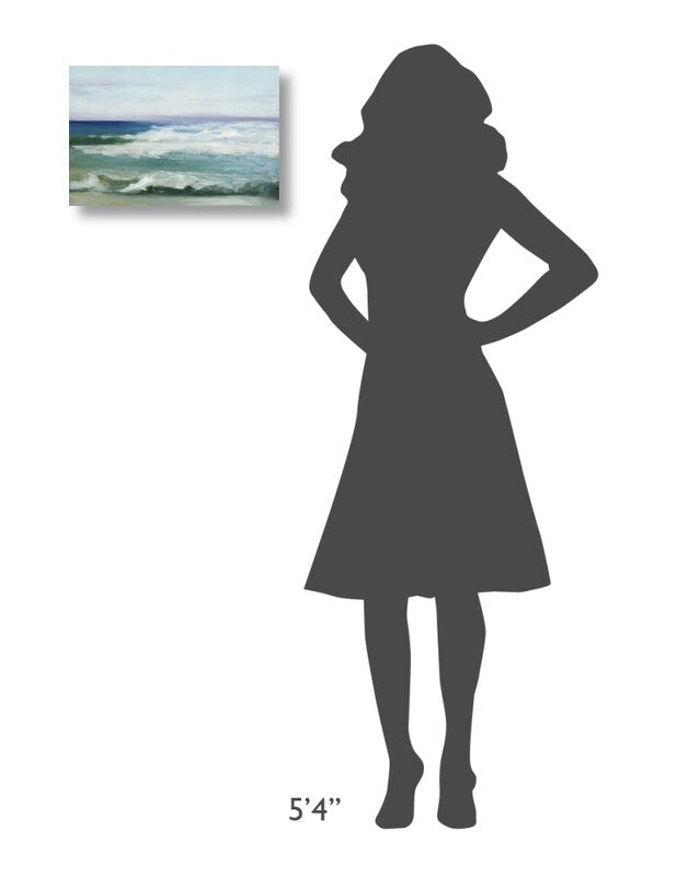 Serene Azure Ocean Waves Oil Painting