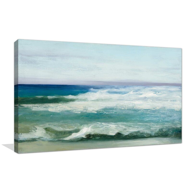 Serene Azure Ocean Waves Oil Painting