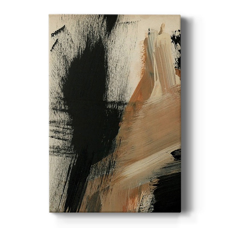 Abstract Black and Beige Oil Painting for Modern Home Decor