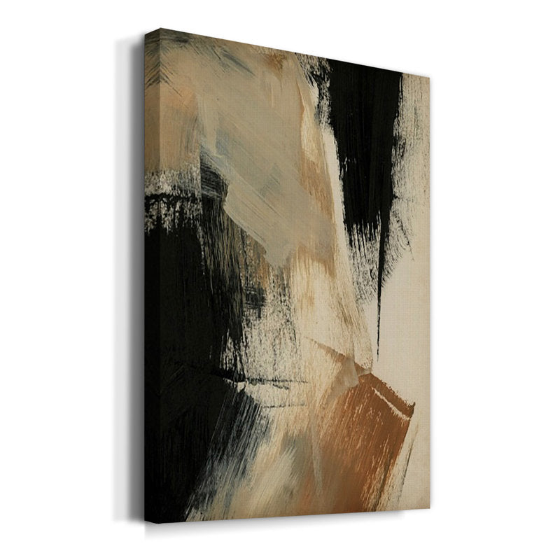 Abstract Oil Painting with Earthy Tones and Modern Brushstrokes for Home Decor