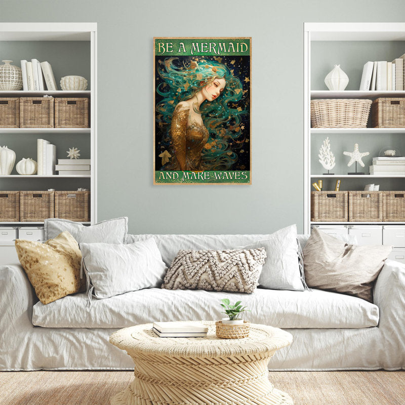 Enchanting Mermaid on Waves - Captivating Oil Painting for Home Décor
