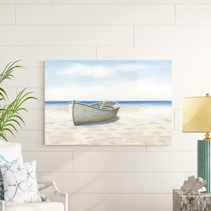 Serene Beach Landscape with Rowboat