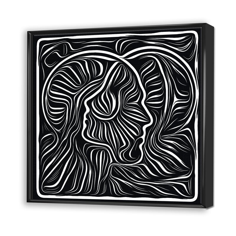 Abstract Black and White Awareness Portrait for Modern Home Decor
