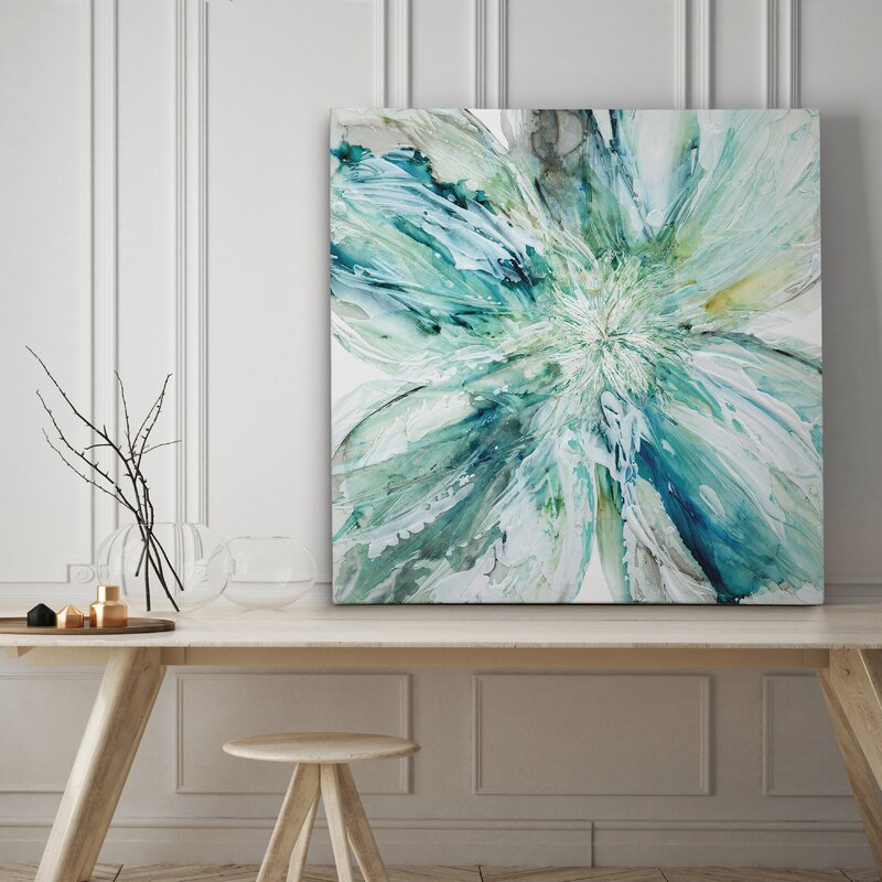 Vibrant Floral Burst: Serene Abstract Oil Painting for Home Decor