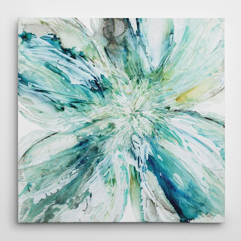 Vibrant Floral Burst: Serene Abstract Oil Painting for Home Decor