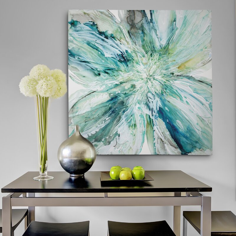Vibrant Floral Burst: Serene Abstract Oil Painting for Home Decor
