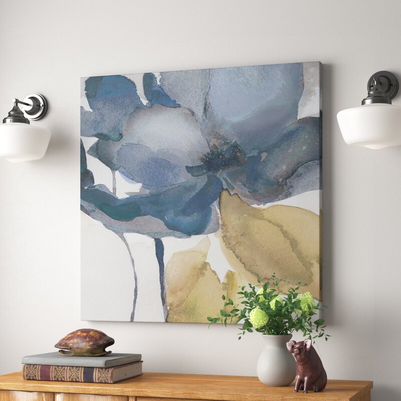 Elegant Blue Floral Oil Painting